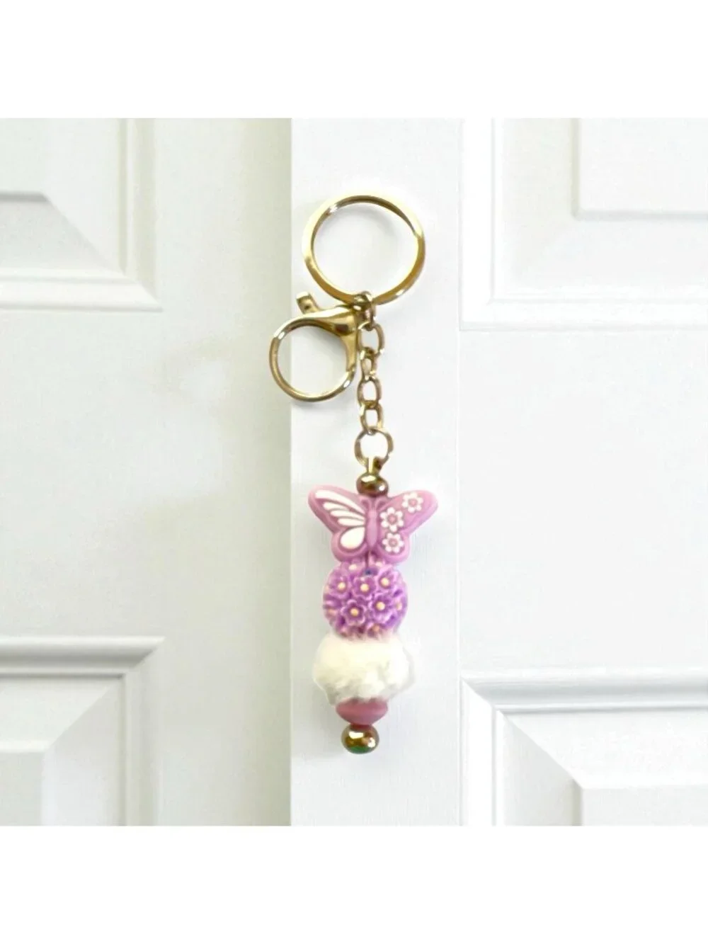 Handmade Keychain-Purse Clip-Butterfly Themed